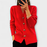 Marij™ | Elegant strikcardigan med hjerteknapper
