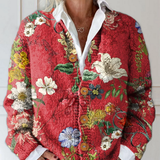 Freja Vintage Blomstret Cardigan Med Knapper