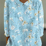 Anette - Vintage Farverig Bluse