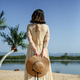 Hat female summer seaside vacation beach hat bow ribbon female sunscreen straw hat folding (Copy)
