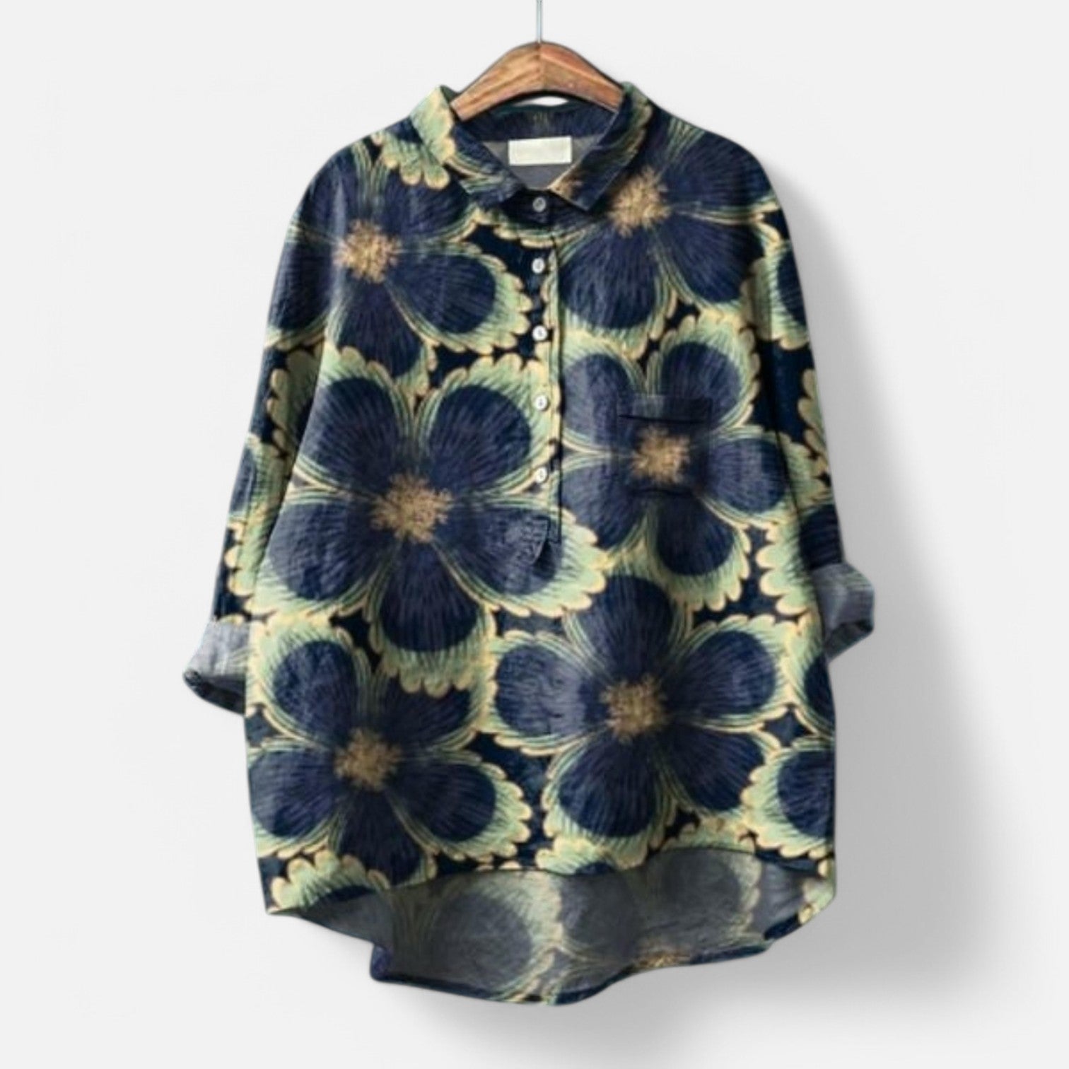 Kiara™ | Stilfuld Løs Pasform Blomstret Bluse
