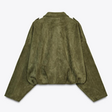 Mette™ | Suede Bomberjakke