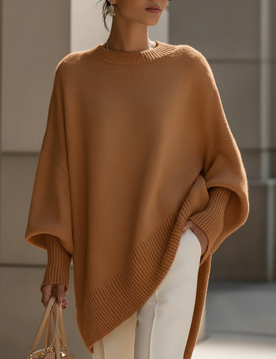 Josefine Oversize Striktrøje Med Bred Halsudskæring