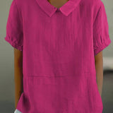 Amalie™ | Casual Bluse med Krave og Pufærmer