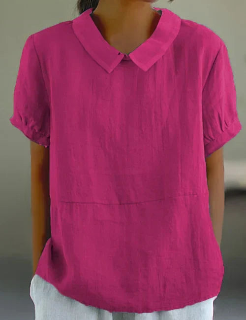Amalie™ | Casual Bluse med Krave og Pufærmer