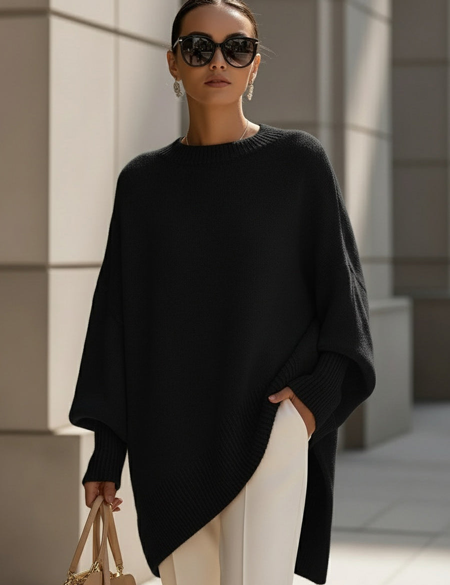 Josefine Oversize Striktrøje Med Bred Halsudskæring