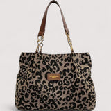EDITH | SHOPPINGTASKE I CANVAS MED LEOPARDMØNSTER