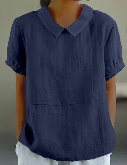 Amalie™ | Casual Bluse med Krave og Pufærmer