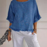 Amanda | Casual Top med Volantkant
