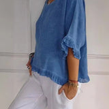Amanda | Casual Top med Volantkant