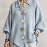 Lærke Oversize Cardigan Med Metalknapper
