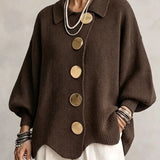 Lærke Oversize Cardigan Med Metalknapper