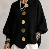 Lærke Oversize Cardigan Med Metalknapper