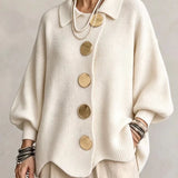 Lærke Oversize Cardigan Med Metalknapper
