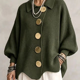 Lærke Oversize Cardigan Med Metalknapper