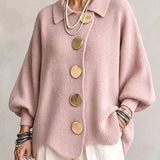 Lærke Oversize Cardigan Med Metalknapper
