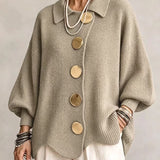 Lærke Oversize Cardigan Med Metalknapper
