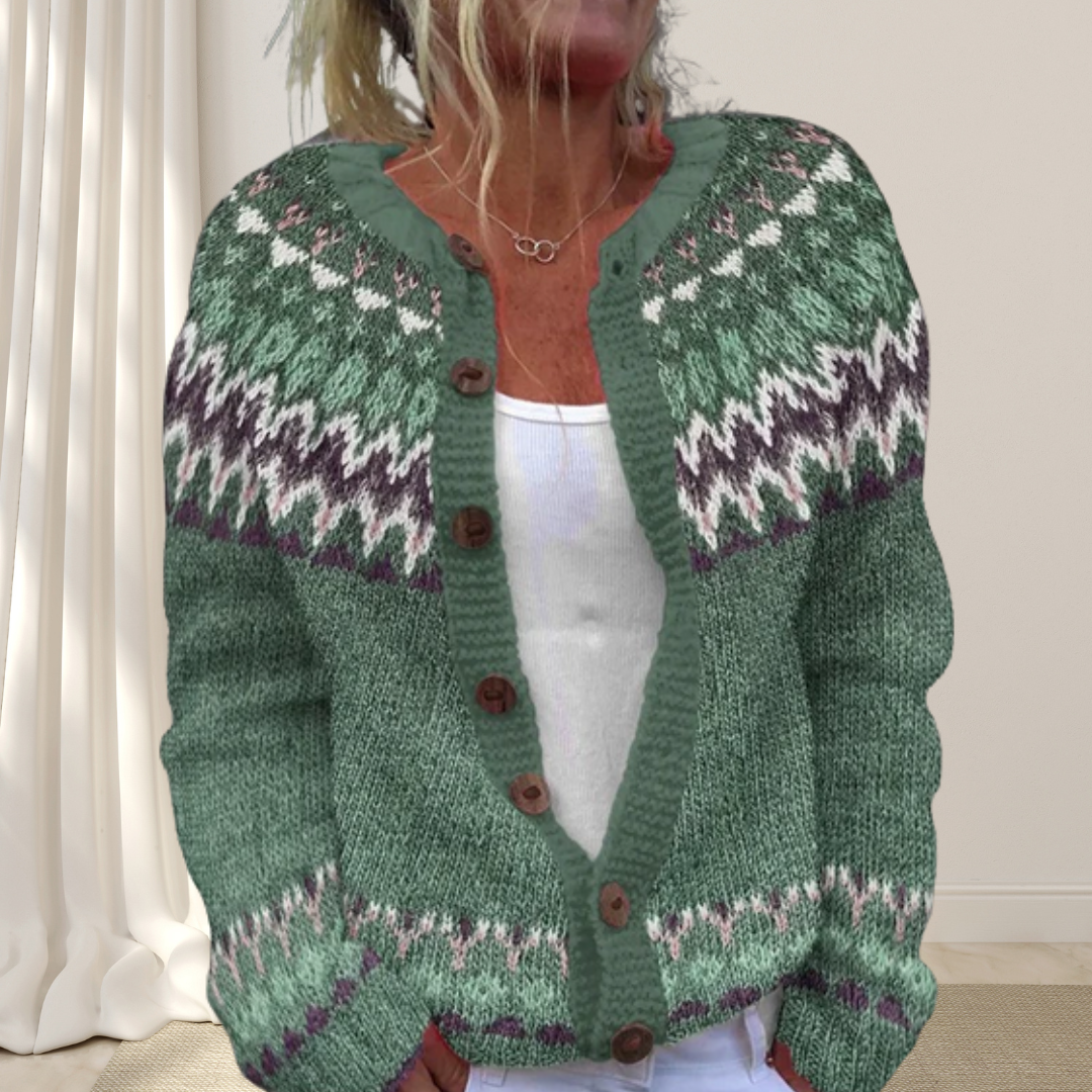 Lara | Los strikket elegant vest med mønster