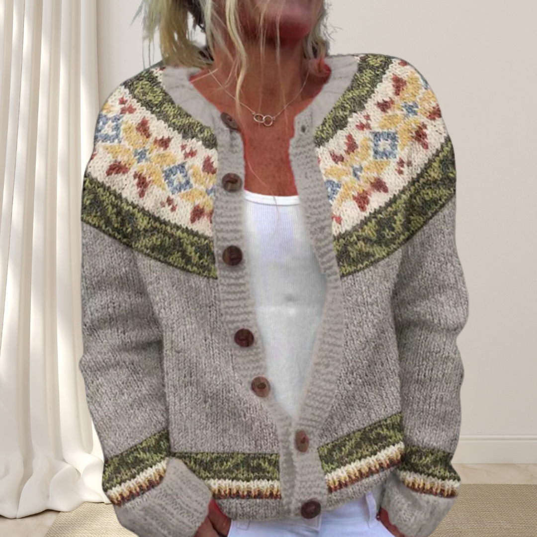Lara | Los strikket elegant vest med mønster