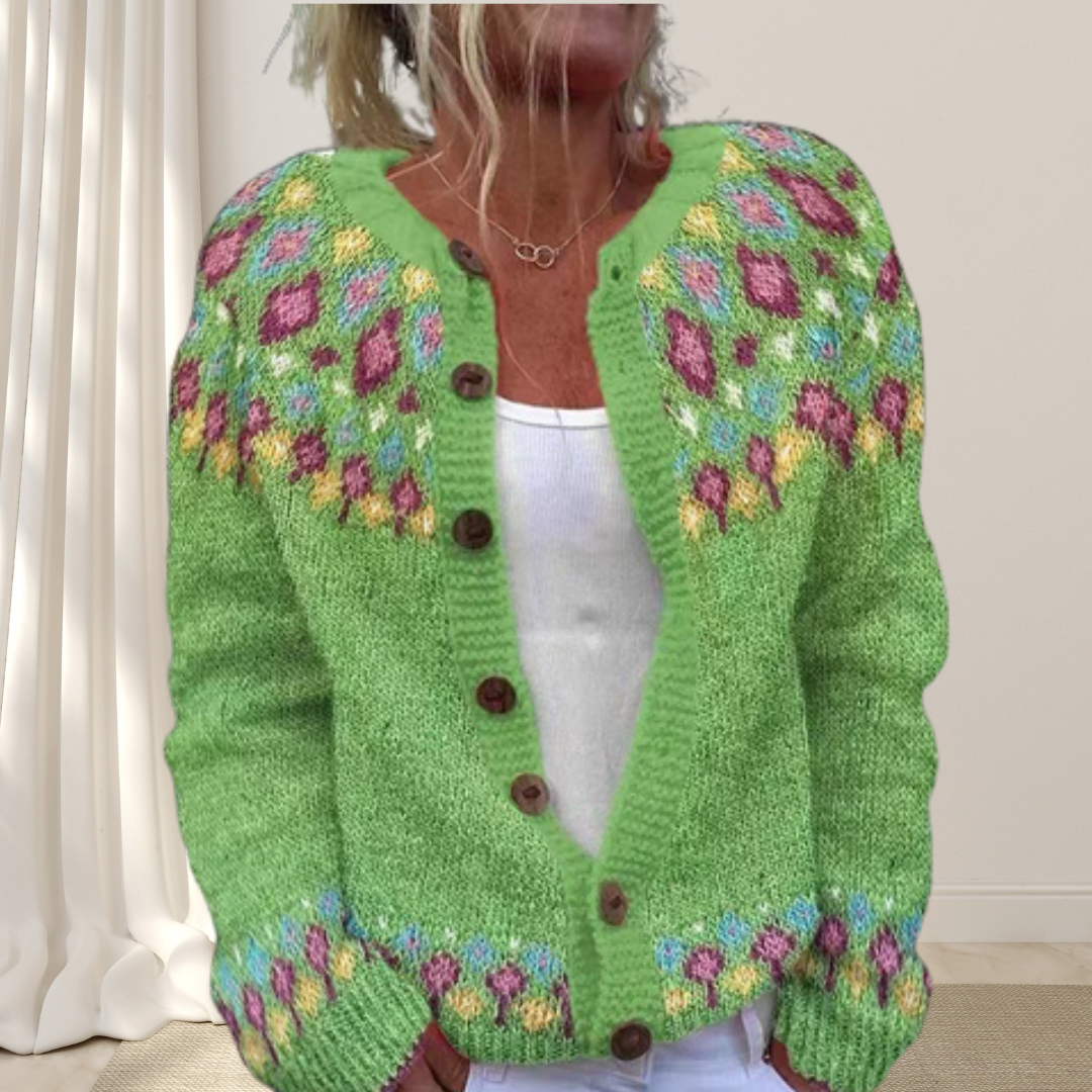 Lara | Los strikket elegant vest med mønster