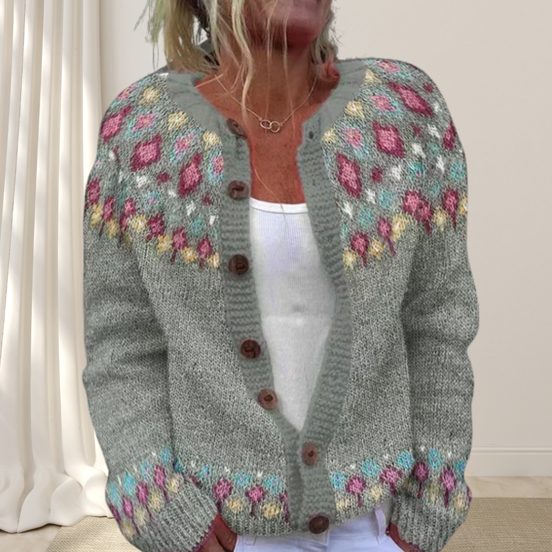 Lara | Los strikket elegant vest med mønster