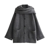 Abigail | Strikket Cardigan med Tørklæde