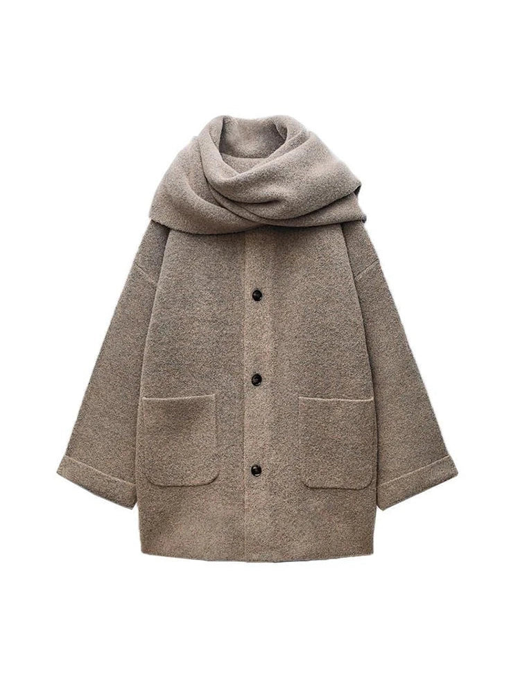 Abigail | Strikket Cardigan med Tørklæde