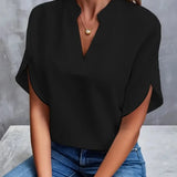 Annemie | Stilfuld V-Hals Flydende Bluse