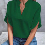 Annemie | Stilfuld V-Hals Flydende Bluse