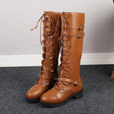 Berit | Vintage Lace-Up Combat Støvler