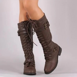 Berit | Vintage Lace-Up Combat Støvler