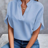 Annemie | Stilfuld V-Hals Flydende Bluse