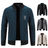 August | Strikket Herrecardigan med Hjortemotiv