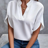 Annemie | Stilfuld V-Hals Flydende Bluse