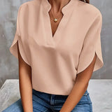Annemie | Stilfuld V-Hals Flydende Bluse