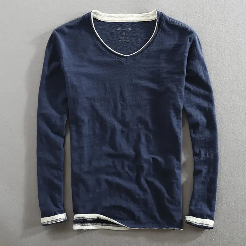 Premium Langærmet Bomulds T-shirt
