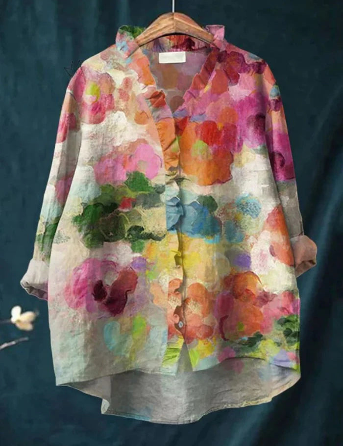 Loose Print Crew Neck Casual Plus Size Women's T-shirt