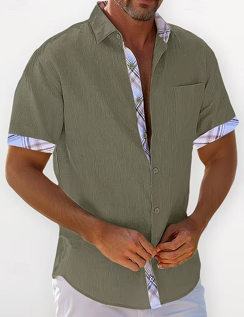 Kolby - Patchwork Ternet Skjorte Med Lomme