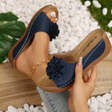 Indy™ | Stilfulde Blomstrede Slip-On Kilesandaler