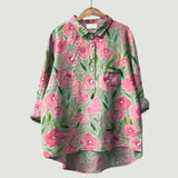 Blomstret damebluse | Glad, let og behagelig