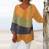 Helene | Stilfuld V-hals Color Block Top