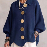 Lærke Oversize Cardigan Med Metalknapper