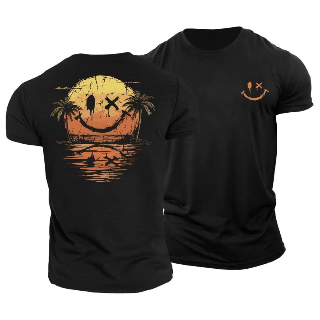 Sommer Smiley Hav T‑Shirt | Solskinsstemning i ét design