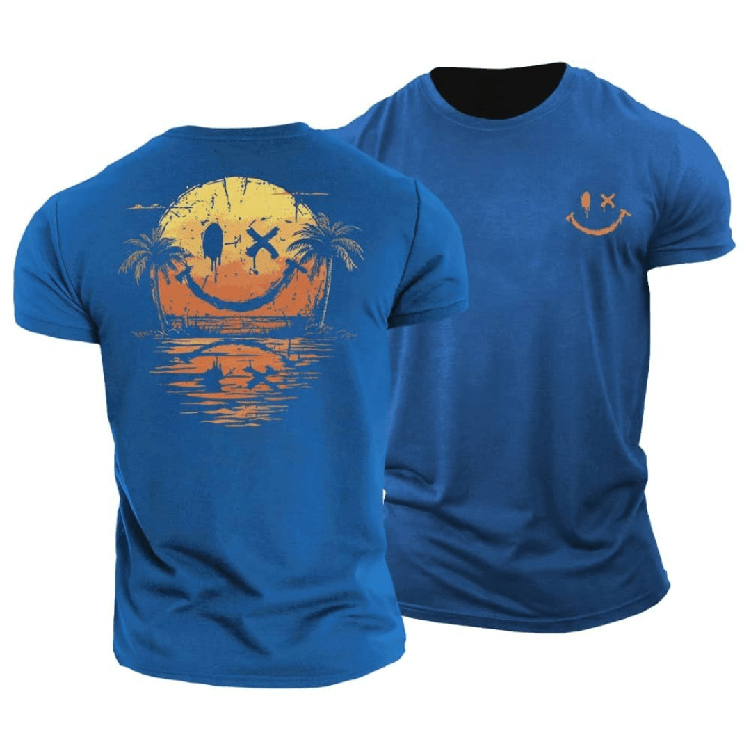 Sommer Smiley Hav T‑Shirt | Solskinsstemning i ét design