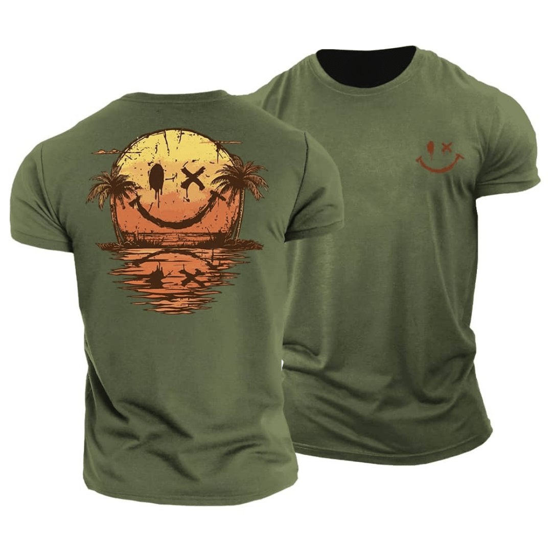 Sommer Smiley Hav T‑Shirt | Solskinsstemning i ét design