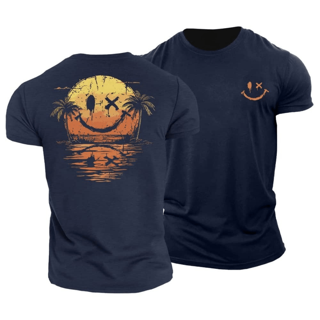 Sommer Smiley Hav T‑Shirt | Solskinsstemning i ét design
