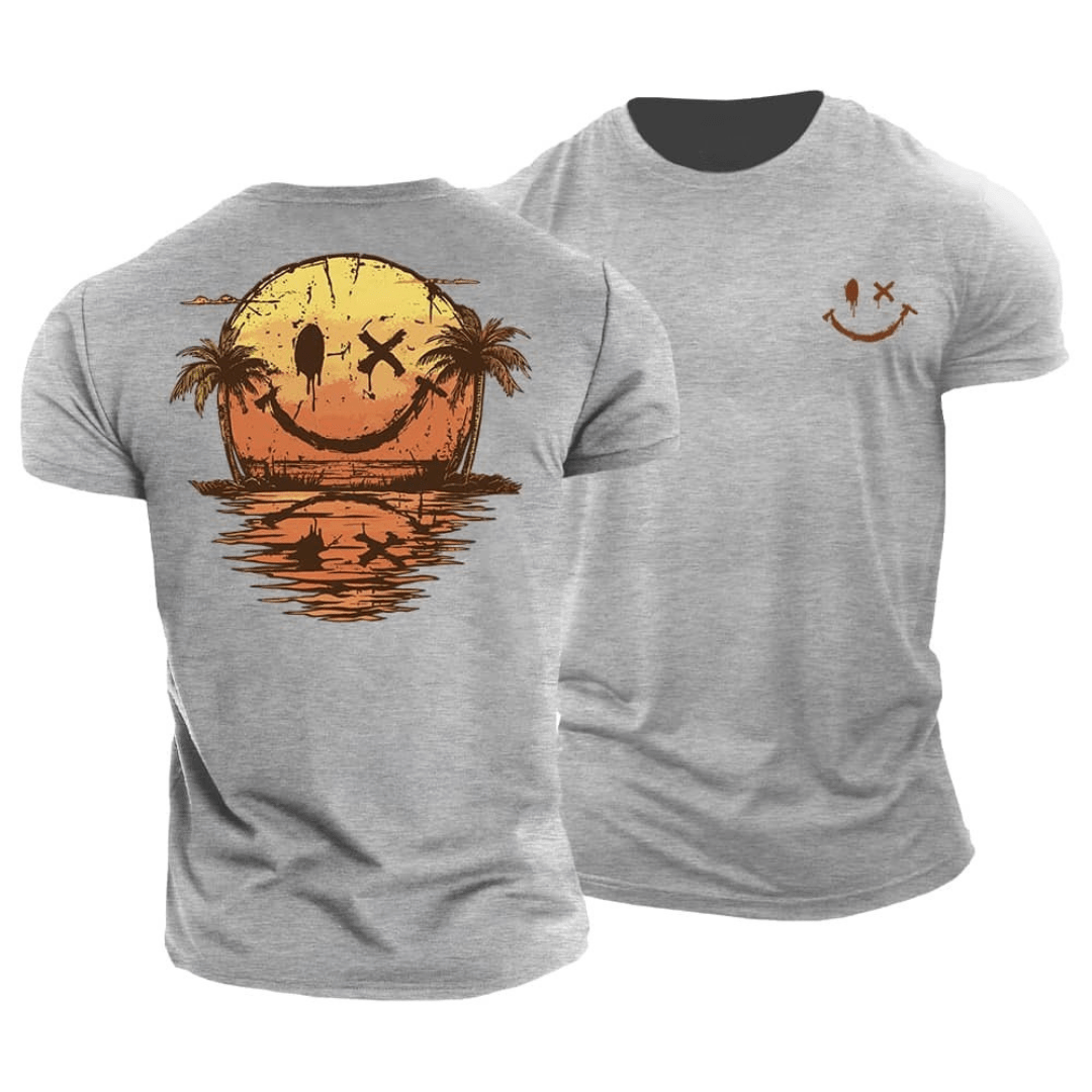 Sommer Smiley Hav T‑Shirt | Solskinsstemning i ét design
