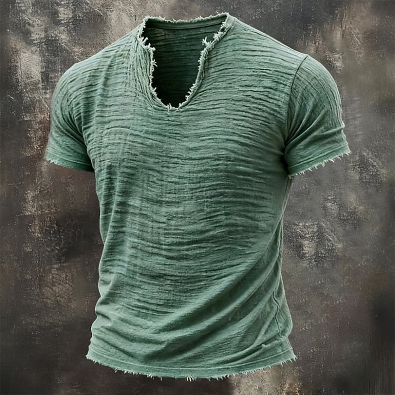 Vintage V-Hals T-Shirt | Høj Komfort