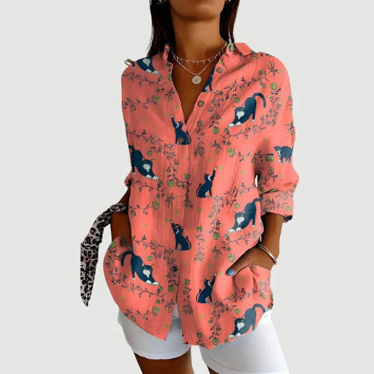 Ida™ bluse med farverigt design