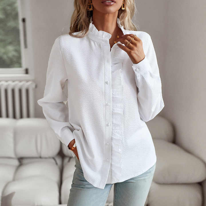 Alice | Flæset Knappet Bluse